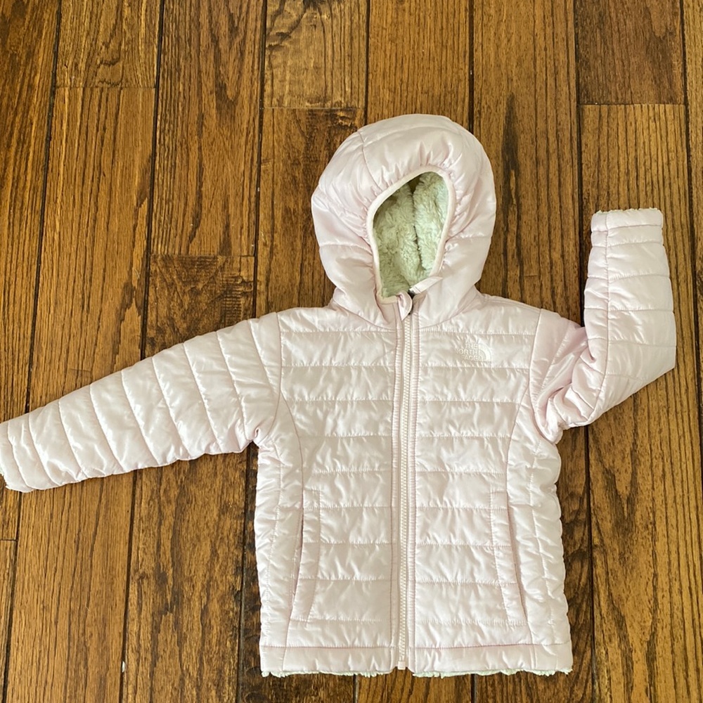The North Face reversible pink winter coat